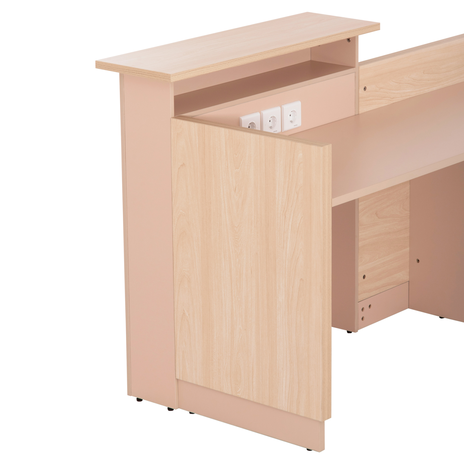 ΓΡΑΦΕΙΟ ΥΠΟΔΟΧΗΣ DALTON HM2068.02 ΜΕΛΑΜΙΝΗ ΣΕ SONAMA-ΜΠΕΖ 240x80x106Υεκ. - Image 4