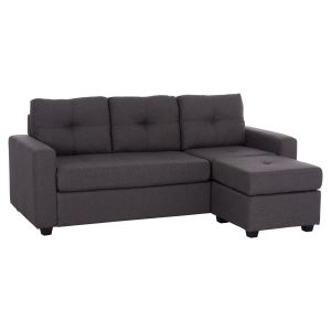 ΚΑΝΑΠΕΣ ΑΝΑΣΤΡΕΨΙΜΗ ΓΩΝΙΑ HM3004.02 ΜΕ ΓΚΡΙ ΥΦΑΣΜΑ 205X140X87Y εκ.