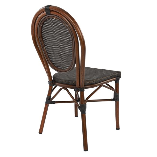 ΚΑΡΕΚΛΑ ΑΛΟΥΜΙΝΙΟΥ KASON BAMBOO LOOK ΚΑΦΕ ΜΕ TEXTLINE 40,5x56,5x89,5 εκ. HM5026 - Image 4