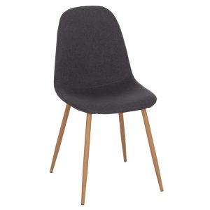 ΚΑΡΕΚΛΑ LEONARDO HM00100.10 ΜΕ ΜΕΤΑΛΛΙΚΑ ΠΟΔΙΑ & ΥΦΑΣΜΑ ΓΚΡΙ 45x51.5x85Υεκ.