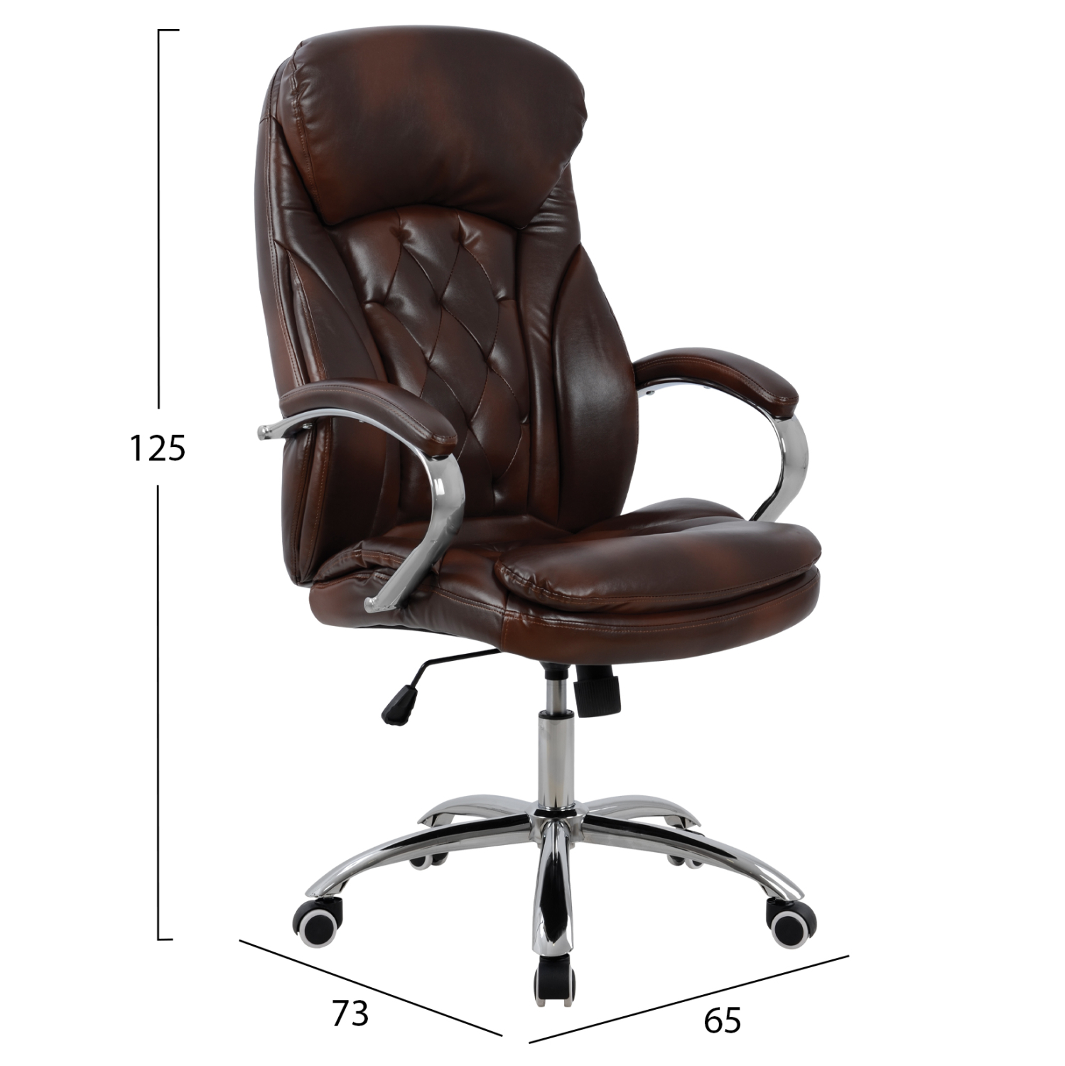 ΚΑΡΕΚΛΑ ΓΡΑΦΕΙΟΥ LANISHA HM1099.09 ΚΑΦΕ 65x73x125cm - Image 2