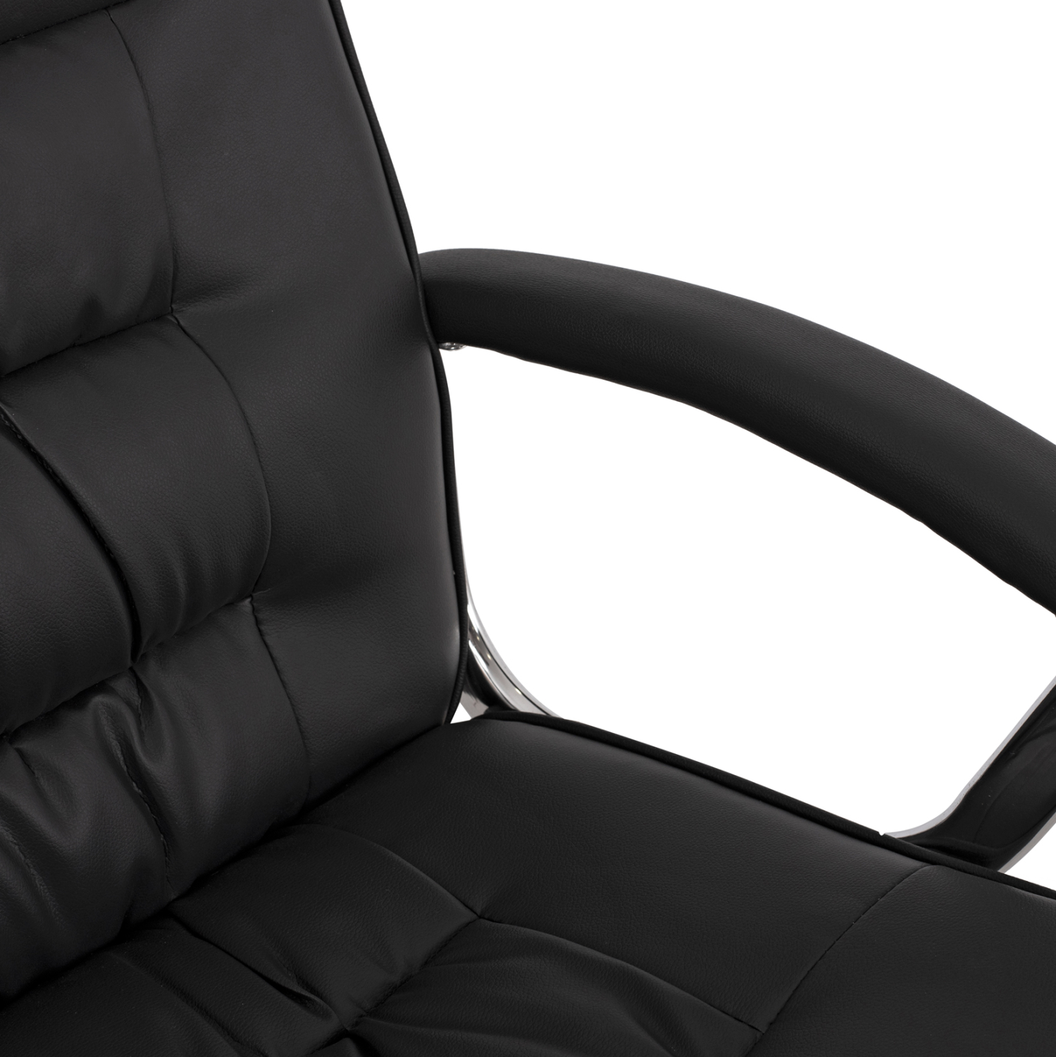 ΚΑΡΕΚΛΑ ΓΡΑΦΕΙΟΥ RYLIE HM1113 ΜΕ ΜΑΥΡΟ PU ΚΑΙ ΒΑΣΗ ΧΡΩΜΙΟΥ 62x62x104 cm. - Image 6