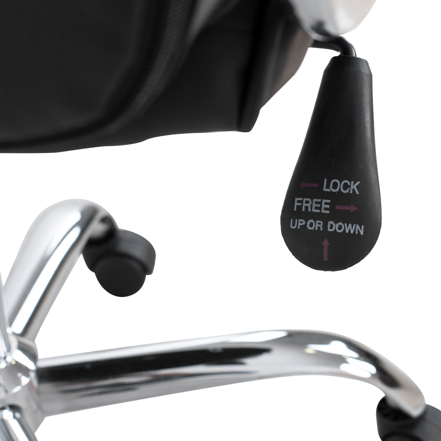 ΚΑΡΕΚΛΑ ΓΡΑΦΕΙΟΥ RYLIE HM1113 ΜΕ ΜΑΥΡΟ PU ΚΑΙ ΒΑΣΗ ΧΡΩΜΙΟΥ 62x62x104 cm. - Image 9