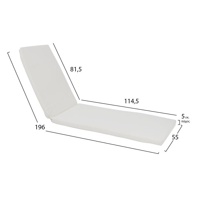 ΜΑΞΙΛΑΡΙ ΞΑΠΛΩΣΤΡΑΣ ΙΟΣ 5εκ. ΜΕ ΕΚΡΟΥ PVC HM5431 196x55x5 cm. - Image 2