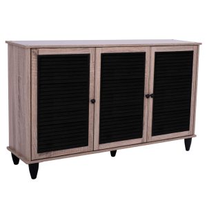 ΠΑΠΟΥΤΣΟΘΗΚΗ-ΝΤΟΥΛΑΠΙ MCKENNA 3ΠΟΡΤΕΣ HM2267.02 SONAMA-ΜΑΥΡΟ 112x30x68,5Υ εκ.