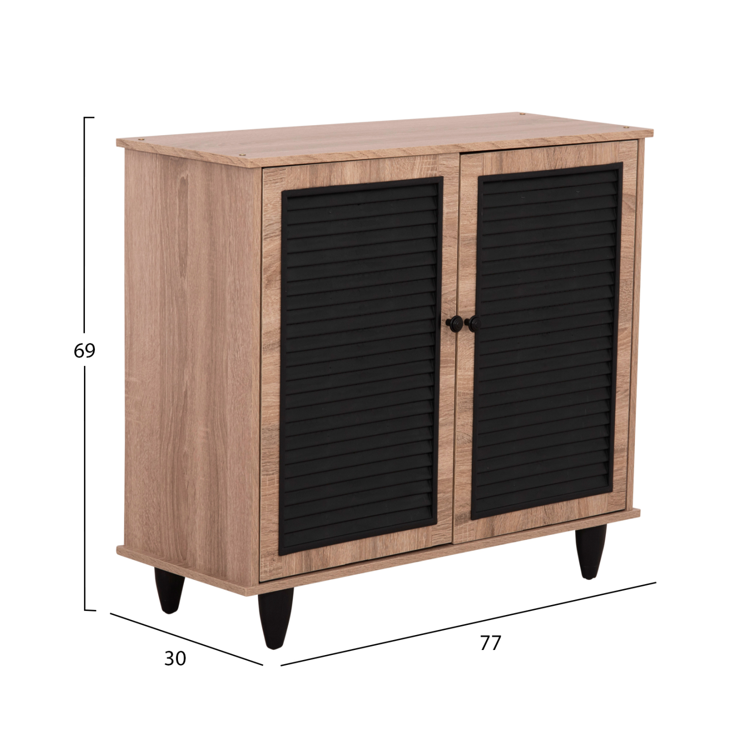 ΠΑΠΟΥΤΣΟΘΗΚΗ ΞΥΛΙΝΗ MCKENNA HM2266.02 ΣΕ ΧΡΩΜΑ SONAMA-ΜΑΥΡΟ 77x30x69Υεκ. - Image 2