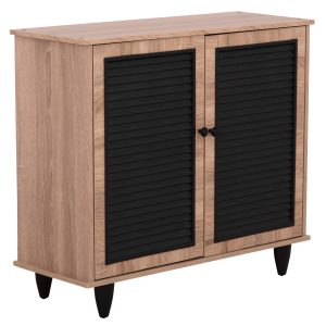 ΠΑΠΟΥΤΣΟΘΗΚΗ ΞΥΛΙΝΗ MCKENNA HM2266.02 ΣΕ ΧΡΩΜΑ SONAMA-ΜΑΥΡΟ 77x30x69Υεκ.