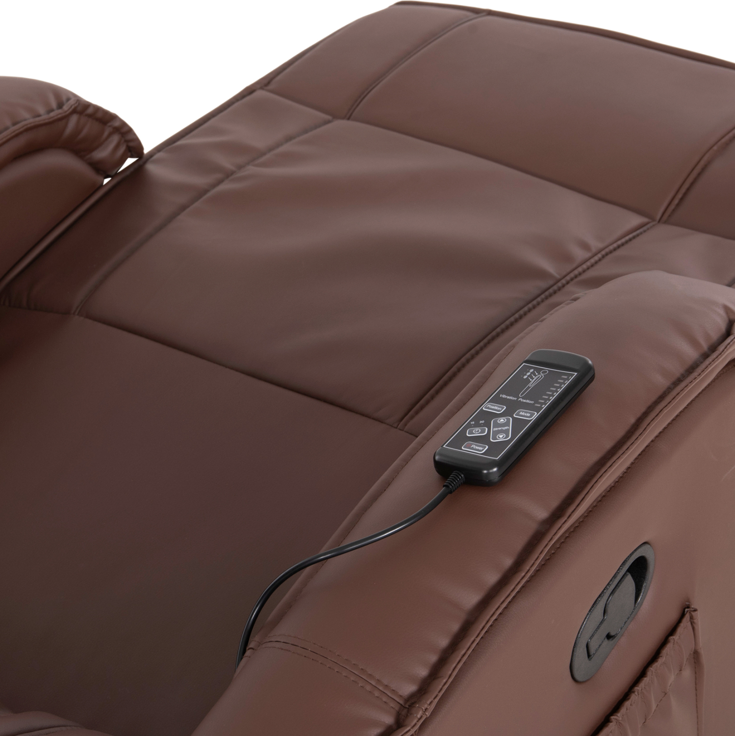 ΠΟΛΥΘΡΟΝΑ RELAX ΜΕ ΜΗΧΑΝΙΣΜΟ MASSAGE ROCCA HM0026.03 PU ΚΑΦΕ ΣΚΟΥΡΟ 80x96x97 εκ. - Image 6