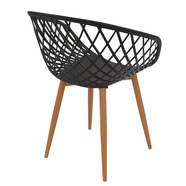 ΠΟΛΥΘΡΟΝΑ ΠΟΛΥΠΡΟΠΥΛΕΝΙΟΥ ΜΑΥΡΗ ΜΕ ΜΕΤΑΛΛΙΚΑ ΠΟΔΙΑ ΑΠΟΜΙΜΗΣΗ ΞΥΛΟΥ ARIADNE HM8001.02 62,5x56x80 εκ. - Image 4