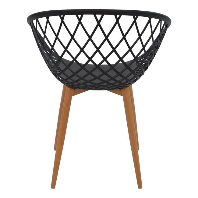 ΠΟΛΥΘΡΟΝΑ ΠΟΛΥΠΡΟΠΥΛΕΝΙΟΥ ΜΑΥΡΗ ΜΕ ΜΕΤΑΛΛΙΚΑ ΠΟΔΙΑ ΑΠΟΜΙΜΗΣΗ ΞΥΛΟΥ ARIADNE HM8001.02 62,5x56x80 εκ. - Image 5