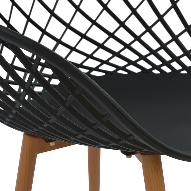 ΠΟΛΥΘΡΟΝΑ ΠΟΛΥΠΡΟΠΥΛΕΝΙΟΥ ΜΑΥΡΗ ΜΕ ΜΕΤΑΛΛΙΚΑ ΠΟΔΙΑ ΑΠΟΜΙΜΗΣΗ ΞΥΛΟΥ ARIADNE HM8001.02 62,5x56x80 εκ. - Image 6