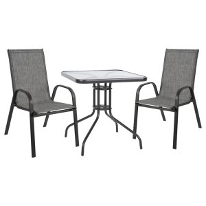 ΣΕΤ ΤΡΑΠΕΖΑΡΙΑΣ ΜΕΤΑΛΛΙΚΗ 3ΤΜΧ ΜΕ 2 ΚΑΡΕΚΛΕΣ & 1 ΤΡΑΠΕΖΙ 70Χ70 HM5185.01