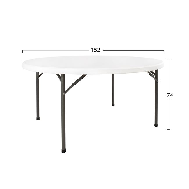 ΤΡΑΠΕΖΙ CATERING-ΣΥΝΕΔΡΙΟΥ HM5043 Φ152Χ74εκ ΠΤΥΣΣΟΜΕΝΟ ΣΤΡΟΓΓΥΛΟ - Image 2