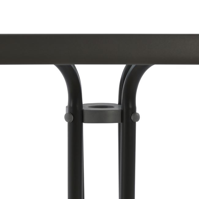 ΤΡΑΠΕΖΙ FIGO 60Χ60Χ72Υεκ. ΜΕΤΑΛΛΙΚΟ ΓΚΡΙ ΜΕ ΓΥΑΛΙΝΗ ΕΠΙΦΑΝΕΙΑ HM5035.01 - Image 4