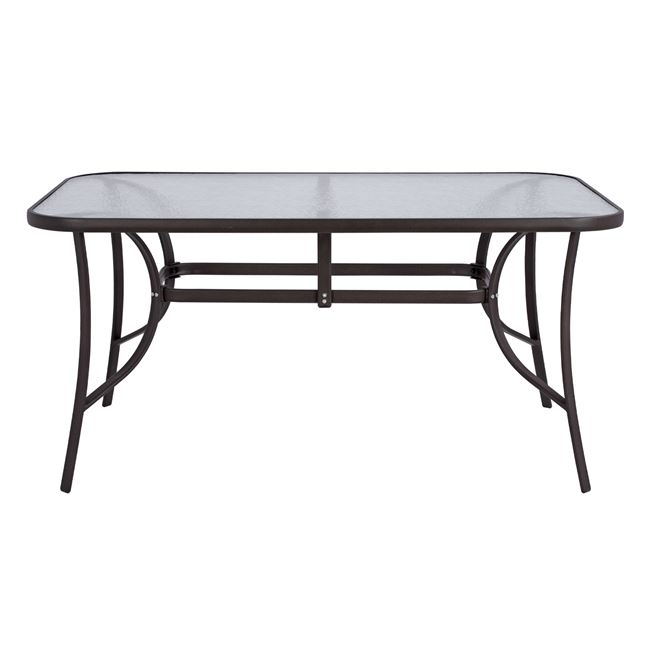 ΤΡΑΠΕΖΙ BRUNO 150X90Χ72Υεκ. ΚΑΦΕ ΜΕΤΑΛΛΙΚΟ ΜΕ ΓΥΑΛΙΝΗ ΕΠΙΦΑΝΕΙΑ HM5145.02 - Image 3