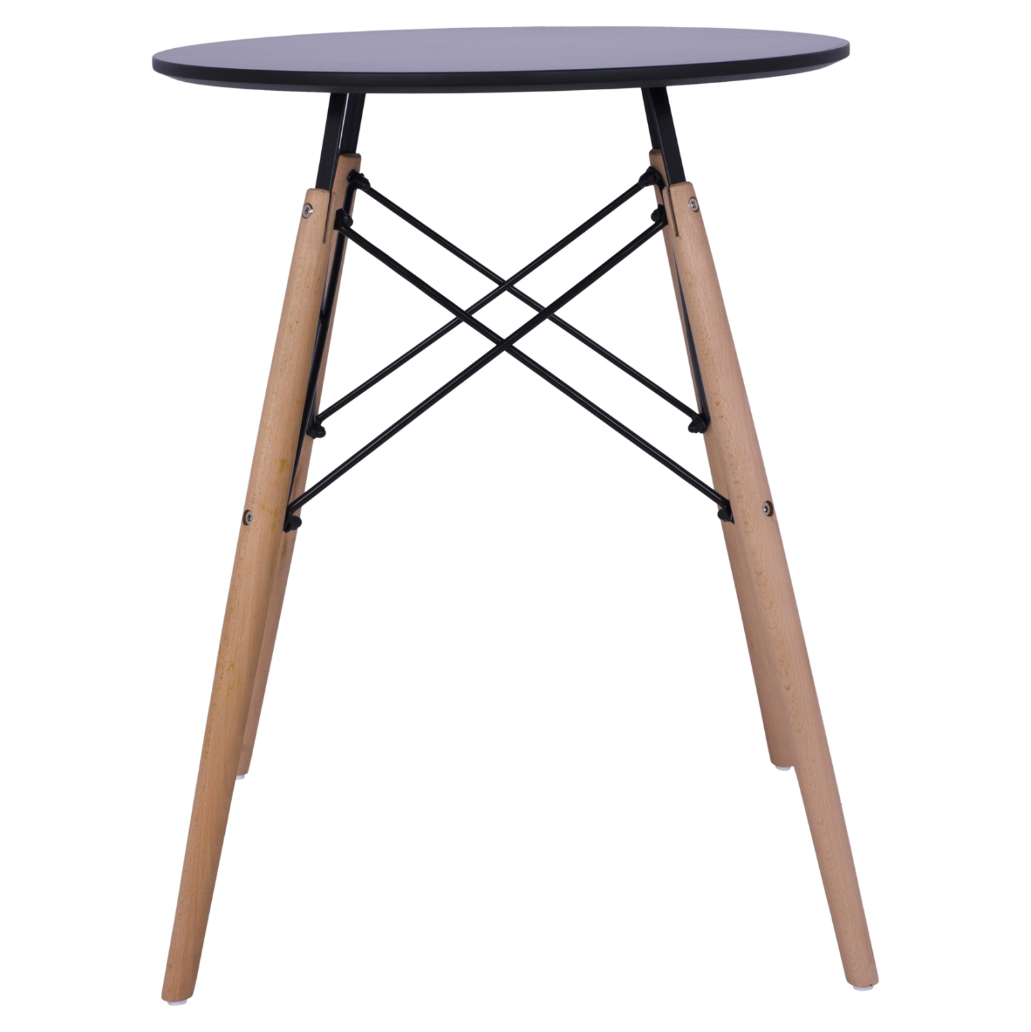 ΤΡΑΠΕΖΙ MINIMAL ΣΤΡΟΓΓΥΛΟ HM0060.02 ΜΑΥΡΟ ΧΡΩΜΑ MDF-ΠΟΔΙΑ ΟΞΙΑΣ ΦΥΣΙΚΟ Φ60Χ72Υεκ. - Image 3