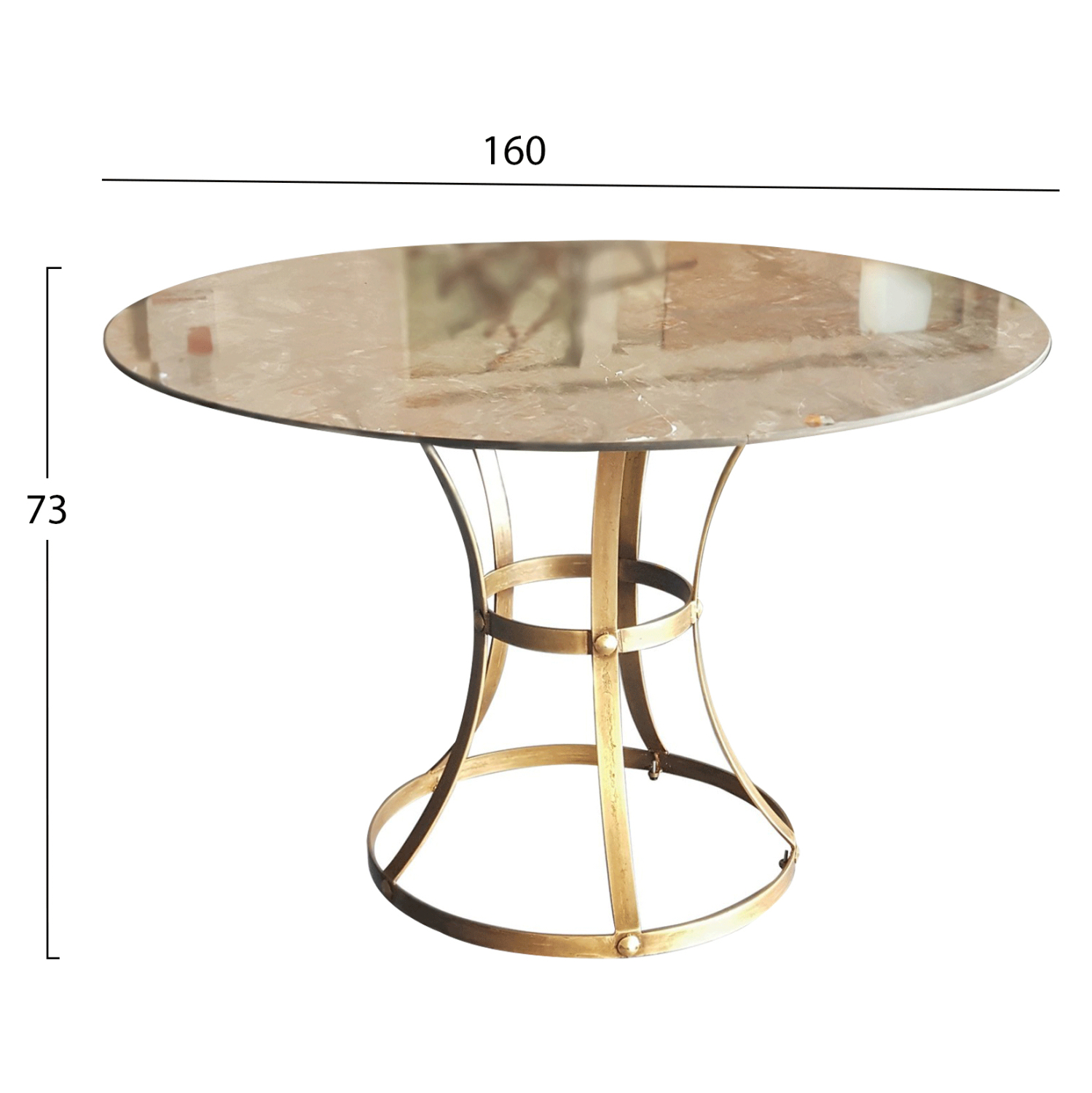 ΒΑΣΗ ΧΡΥΣΗ ΜΕΤΑΛΛΙΚΗ TS897/904 Φ80x73 ΓΙΑ ΕΠΙΦΑΝΕΙΑ Φ120 - Image 2