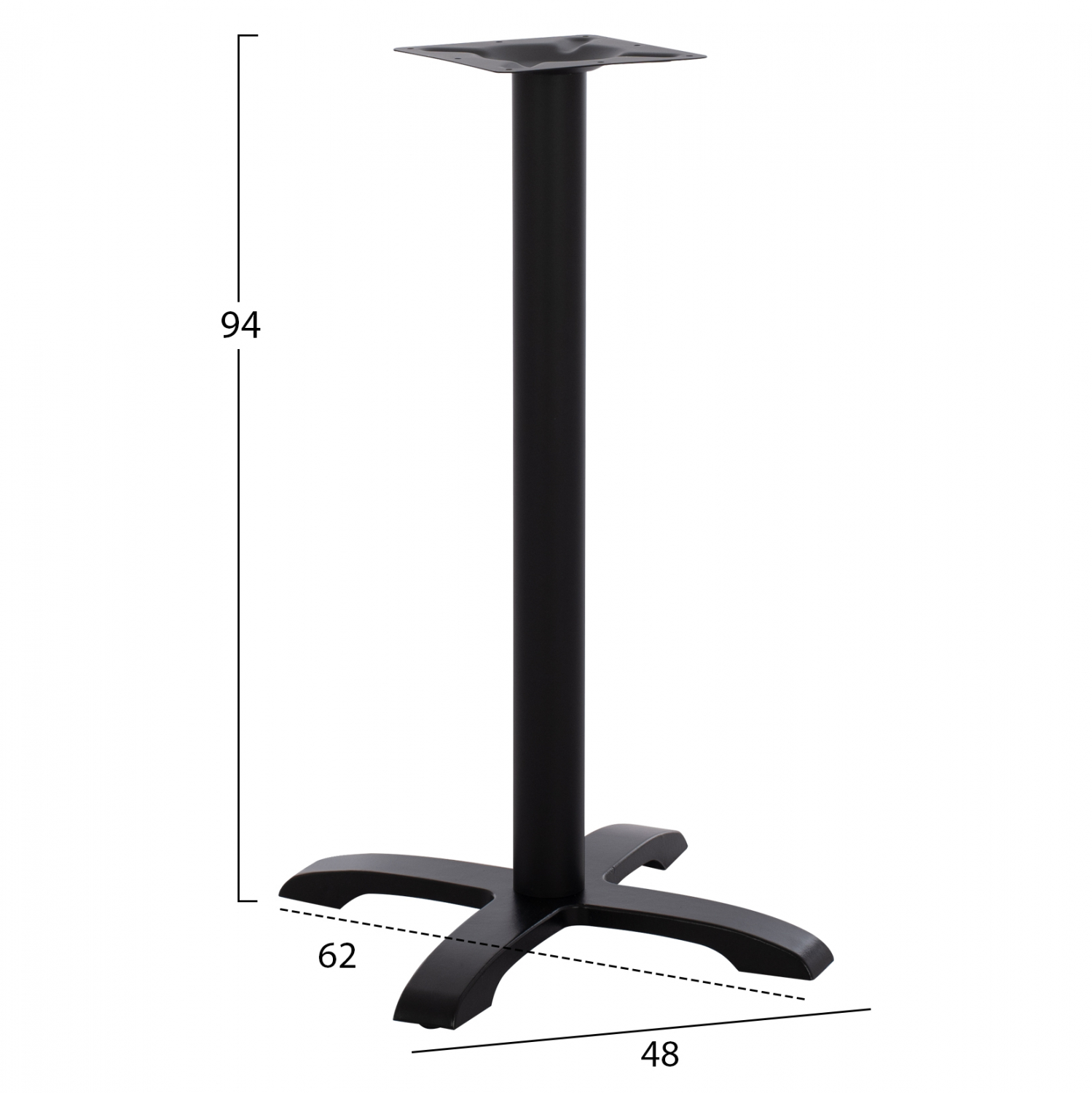 ΒΑΣΗ ΜΠΑΡ ΜΑΝΤΕΜΙ ΜΕΣΣΑΙΟΥ ΥΨΟΥΣ ΜΑΥΡΗ ΜΑΤ HM473 62Χ62X94Υεκ. - Image 2