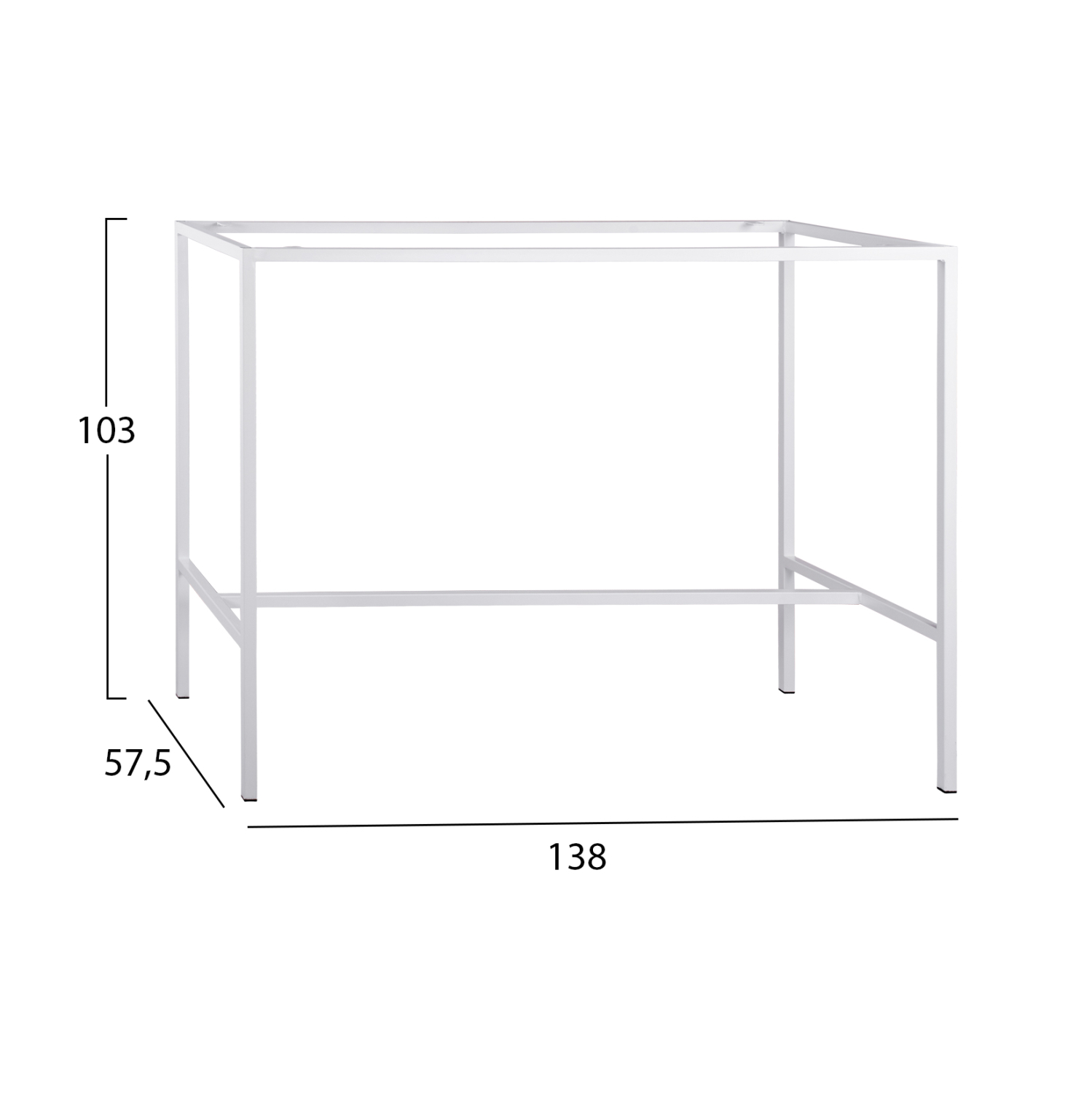 ΒΑΣΗ ΜΠΑΡ ΜΕΤΑΛΛΙΚΗ ΛΕΥΚΗ ΜΑΤ TS925 ΣΧΕΔΙΟ Π ΓΙΑ 138Χ57,5Χ103 ΕΠΙΦΑΝΕΙΑ - Image 2