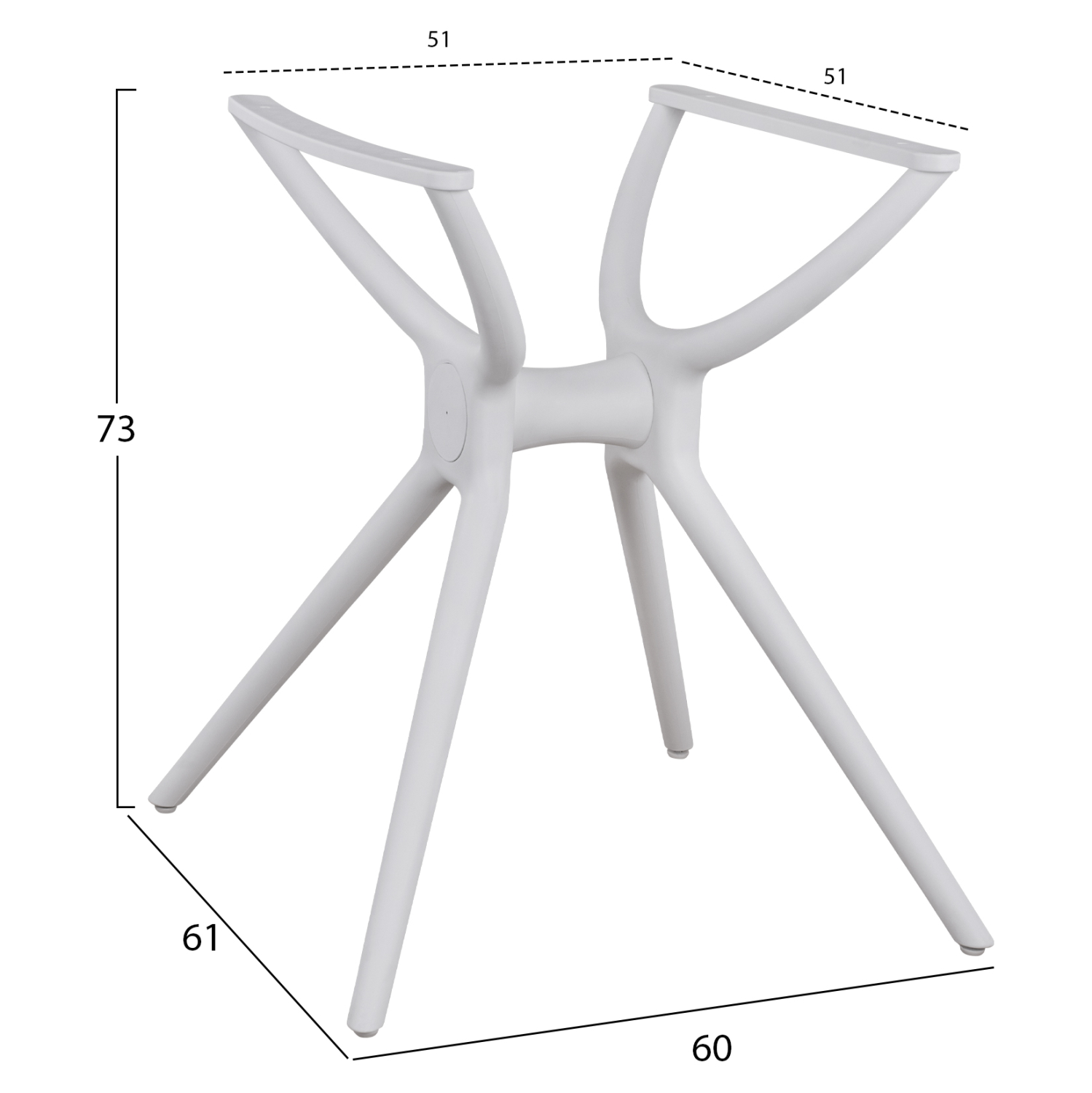 ΒΑΣΗ ΠΟΛΥΠΡΟΠΥΛΕΝΙΟΥ ΛΕΥΚΗ HM462.02 ΓΙΑ ΕΠΙΦΑΝΕΙΑ 80Χ80 - Image 2