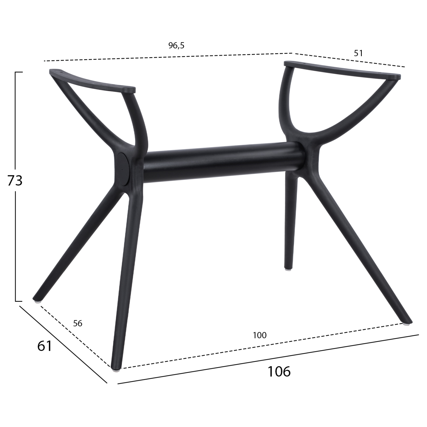 ΒΑΣΗ ΠΟΛΥΠΡΟΠΥΛΕΝΙΟΥ ΜΑΥΡΗ HM463.01 ΓΙΑ ΕΠΙΦΑΝΕΙΑ 120Χ80 - Image 2