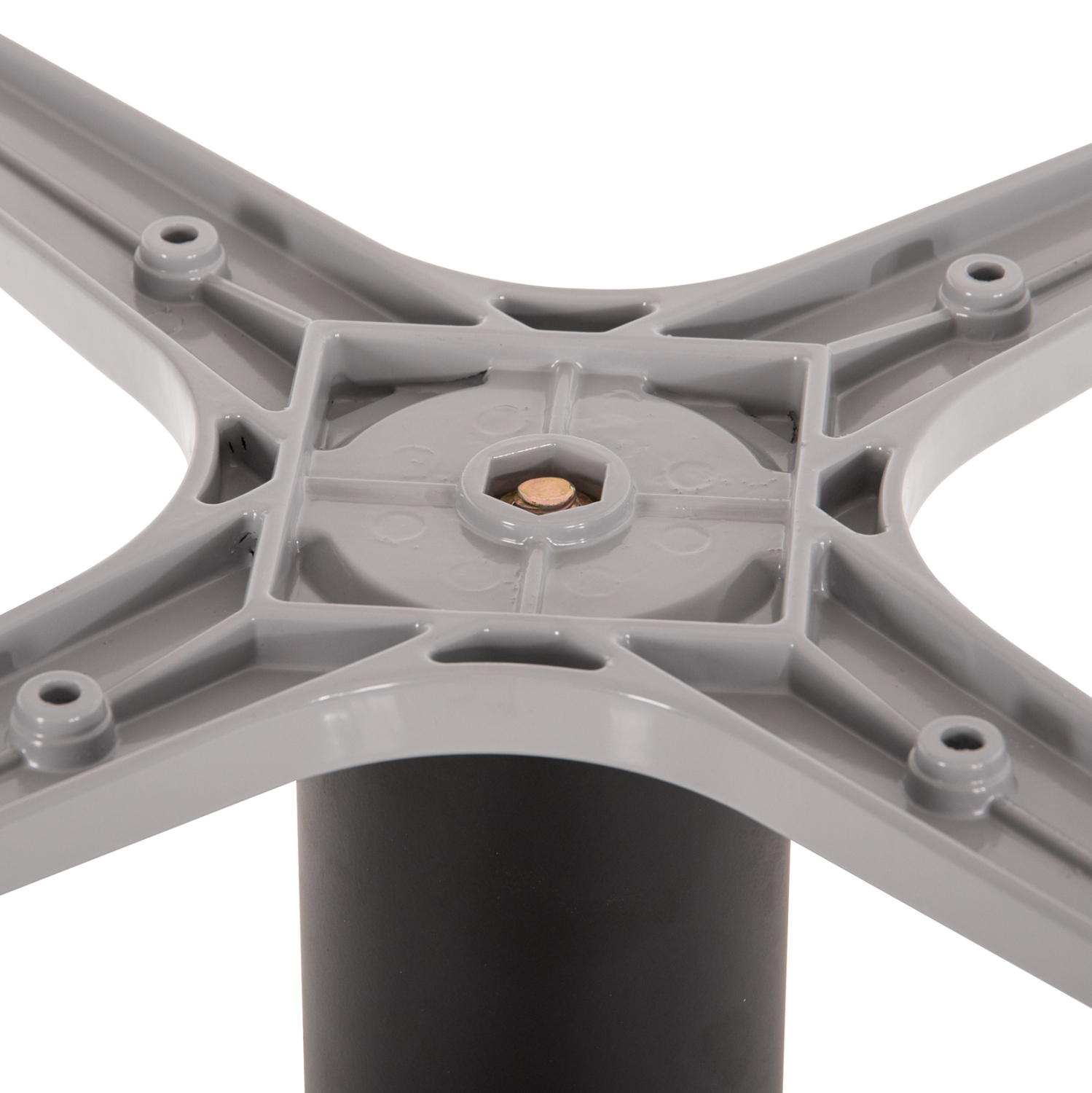 ΒΑΣΗ ΤΡΑΠΕΖΙΟΥ ΑΛΟΥΜΙΝΙΟΥ ΣΤΡΟΓΓΥΛΗ ΜΑΥΡΟ ΜΑΤ HM476.01 ΣΤΑΥΡΟΣ 48Χ48εκ Φ45Χ72Υεκ. - Image 4