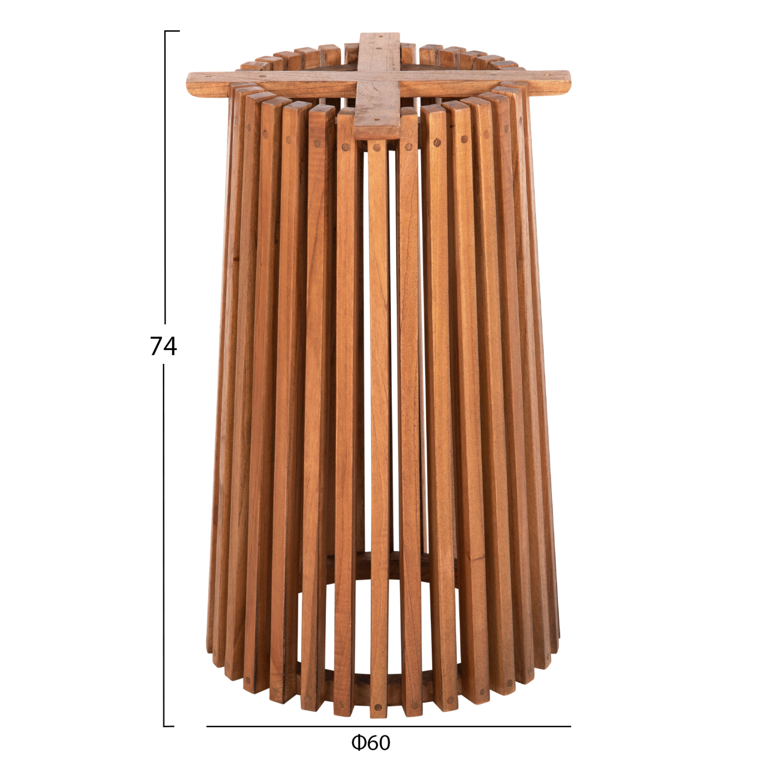 ΒΑΣΗ ΤΡΑΠΕΖΙΟΥ ΕΣΩΤ.ΧΩΡΟΥ ΣΤΡΟΓΓΥΛΗ FRANTZ HM9459.11 MINDI ΞΥΛΟ ΣΕ ΦΥΣΙΚΟ Φ45x73Yεκ. - Image 2