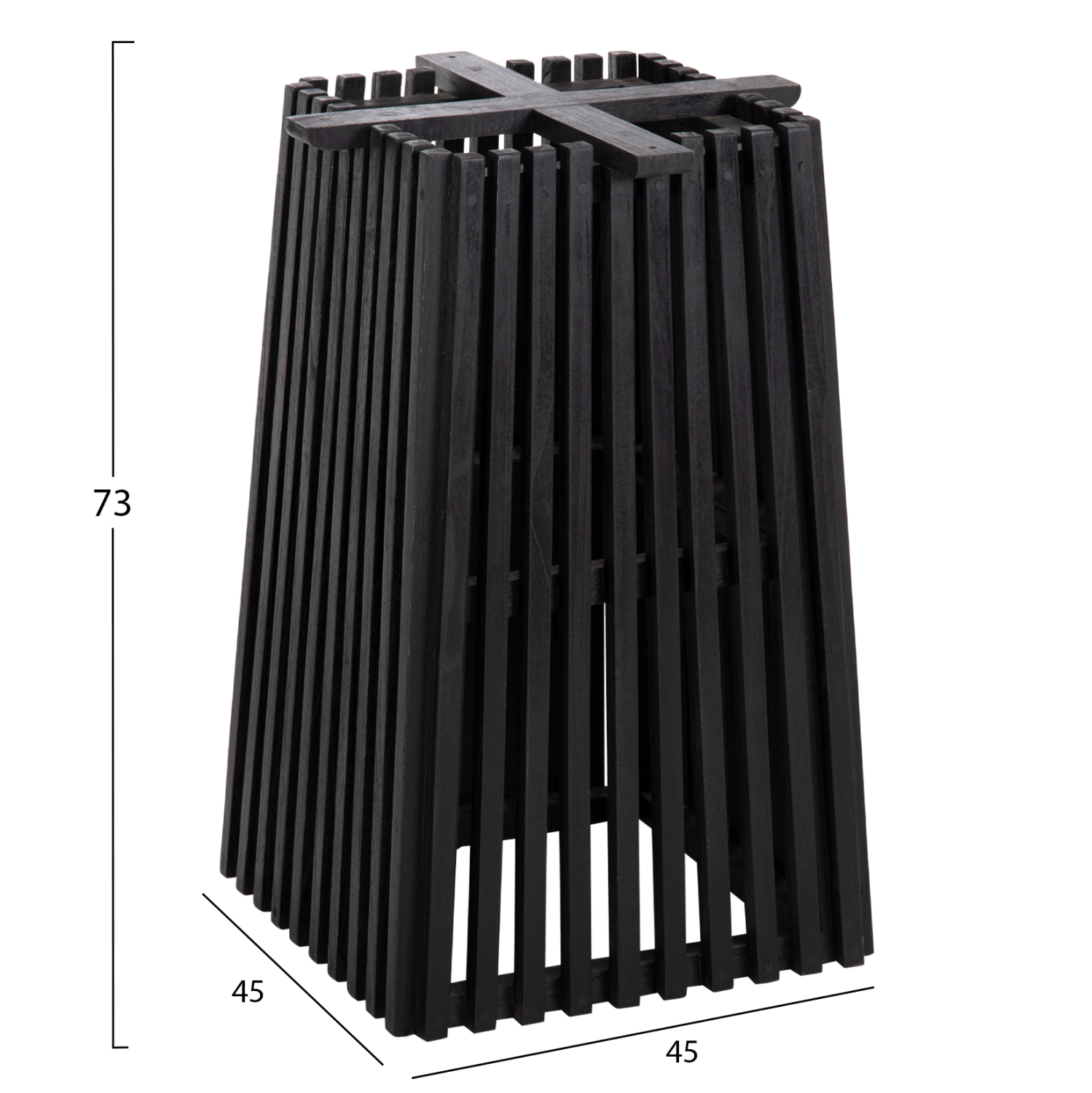 ΒΑΣΗ ΤΡΑΠΕΖΙΟΥ ΕΣΩΤ.ΧΩΡΟΥ ΤΕΤΡΑΓΩΝΗ FRANTZ HM9460.12 ΞΥΛΟ MINDI ΣΕ ΜΑΥΡΟ 60x60x73Y εκ. - Image 2