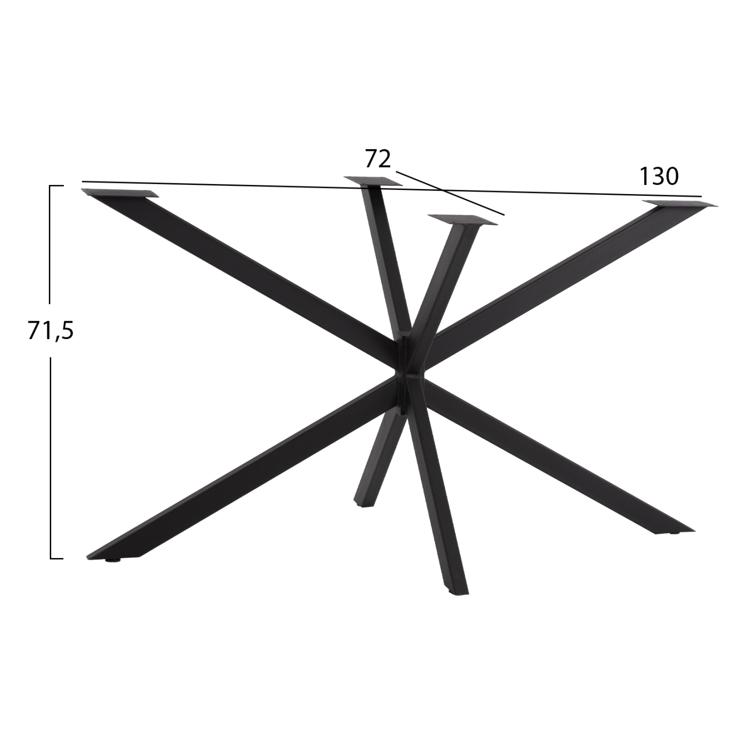 ΒΑΣΗ ΤΡΑΠΕΖΙΟΥ ΜΑΥΡΗ ΜΕΤΑΛΛΙΚΗ ΔΙΠΛΗ ΧΙΑΣΤΙ HM5917 130x72x71,5Υεκ. - Image 2