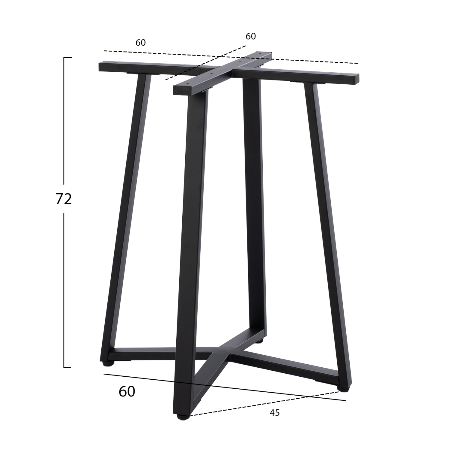 ΒΑΣΗ ΤΡΑΠΕΖΙΟΥ ΜΑΥΡΗ ΜΕΤΑΛΛΙΚΗ HM470.01 60x60x72Υ εκ. - Image 2