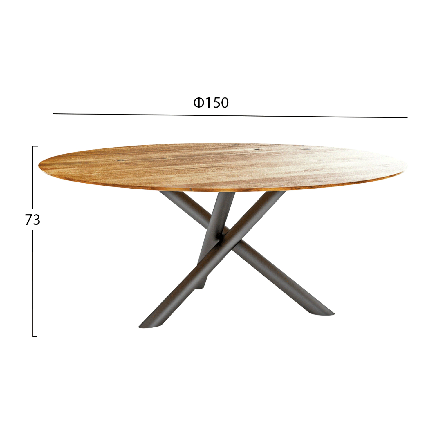 ΒΑΣΗ ΤΡΑΠΕΖΙΟΥ ΣΚΟΥΡΟ ΓΚΡΙ TS867 Φ120x73 εκ. - Image 2