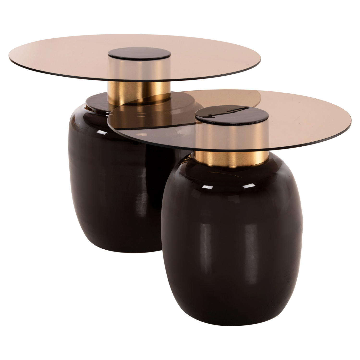 ΒΟΗΘΗΤΙΚΑ ΤΡΑΠΕΖΑΚΙΑ 2ΤΜΧ FRYN HM9663 ΜΕΤΑΛΛΟ ΣΕ ΚΑΦΕ&ΧΡΥΣΟ-ΓΥΑΛΙ Φ60 & Φ50 εκ. - Image 3