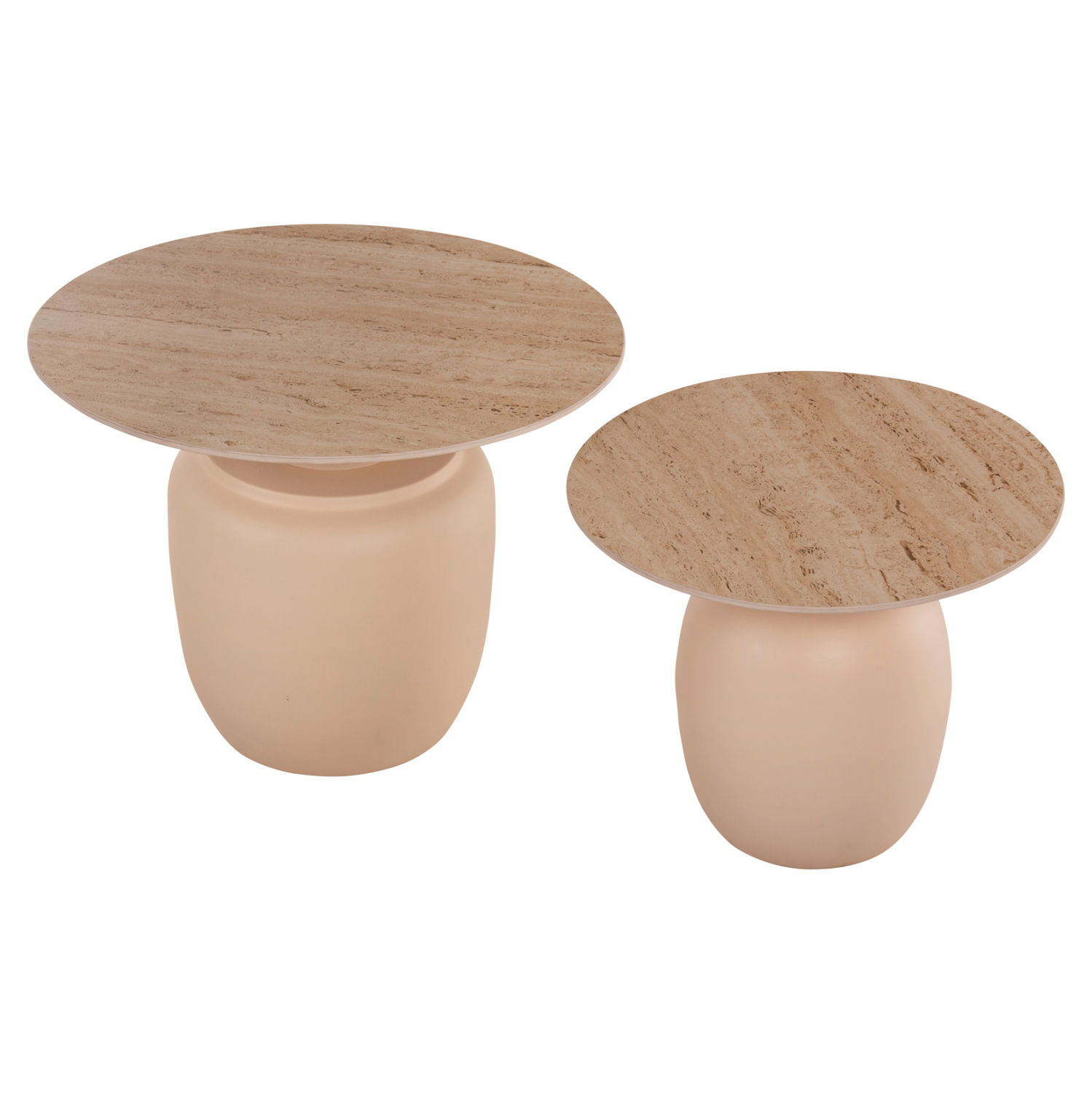 ΒΟΗΘΗΤΙΚΑ ΤΡΑΠΕΖΑΚΙΑ 2ΤΜΧ FEREN HM9664 ΜΕΤΑΛΛΟ ΚΡΕΜ-ΚΕΡΑΜΙΚO TOP Φ60 & Φ50 εκ. - Image 3