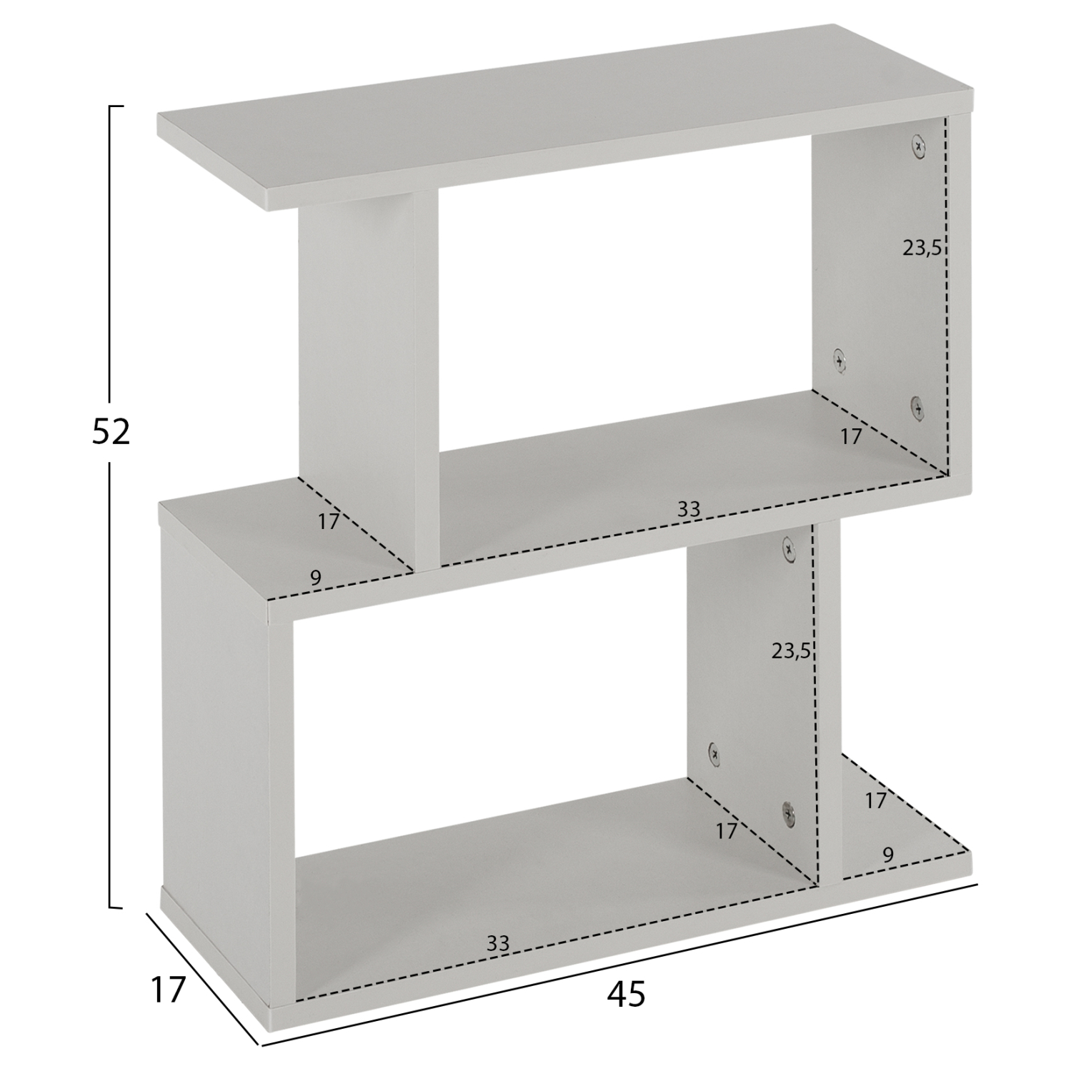 ΒΟΗΘΗΤΙΚΟ ΤΡΑΠΕΖΙ ΜΕ ΡΑΦΙΑ AMABELLA ΜΕΛΑΜΙΝΗ ΛΕΥΚΗ HM8956.13 45x17x52Yεκ. - Image 2