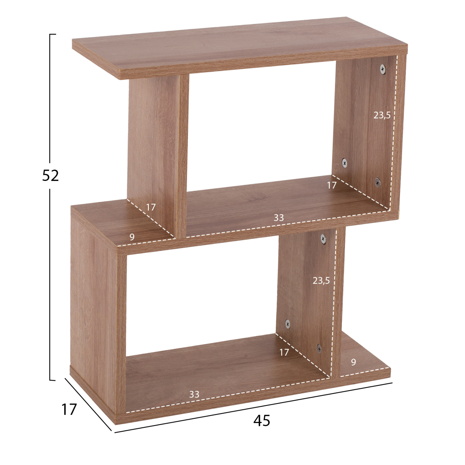 ΒΟΗΘΗΤΙΚΟ ΤΡΑΠΕΖΙ ΜΕ ΡΑΦΙΑ AMABELLA ΜΕΛΑΜΙΝΗΣ ΦΥΣΙΚΟ HM8956.11 45x17x52Υεκ. - Image 2