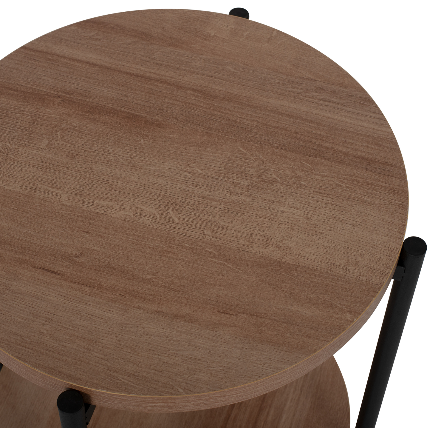 ΒΟΗΘΗΤΙΚΟ ΤΡΑΠΕΖΙ ΣΑΛΟΝΙΟΥ ΜΕΛΑΜΙΝΗΣ HM8754.11 NED ΣΤΡΟΓΓΥΛΟ 2 ΕΠΙΠΕΔΩΝ ΜΕΤΑΛΛΙΚΑ ΠΟΔΙΑ Φ40x52Υεκ. - Image 4