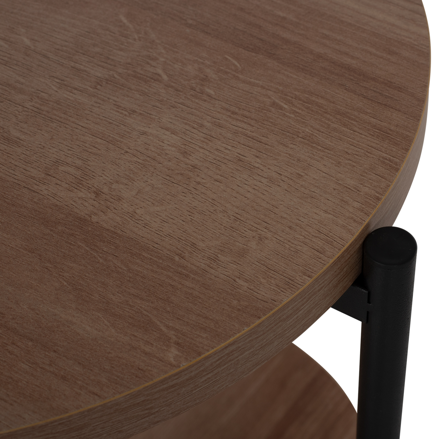 ΒΟΗΘΗΤΙΚΟ ΤΡΑΠΕΖΙ ΣΑΛΟΝΙΟΥ ΜΕΛΑΜΙΝΗΣ HM8754.11 NED ΣΤΡΟΓΓΥΛΟ 2 ΕΠΙΠΕΔΩΝ ΜΕΤΑΛΛΙΚΑ ΠΟΔΙΑ Φ40x52Υεκ. - Image 6