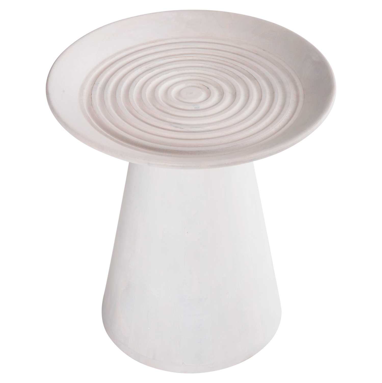 ΒΟΗΘΗΤΙΚΟ ΤΡΑΠΕΖΙ ΣΤΡΟΓΓΥΛΟ ROSS HM9708 ΜΑΣΙΦ ΞΥΛΟ MANGO ΣΕ ΛΕΥΚΟ Φ45x48Υεκ. - Image 3