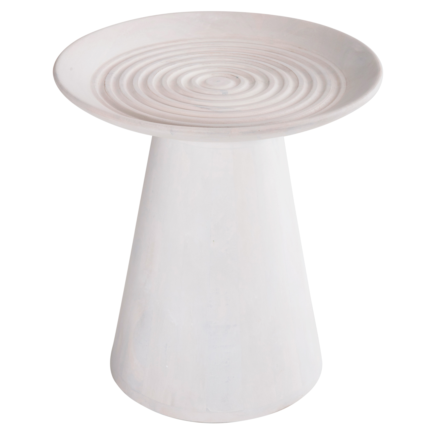 ΒΟΗΘΗΤΙΚΟ ΤΡΑΠΕΖΙ ΣΤΡΟΓΓΥΛΟ ROSS HM9708 ΜΑΣΙΦ ΞΥΛΟ MANGO ΣΕ ΛΕΥΚΟ Φ45x48Υεκ.