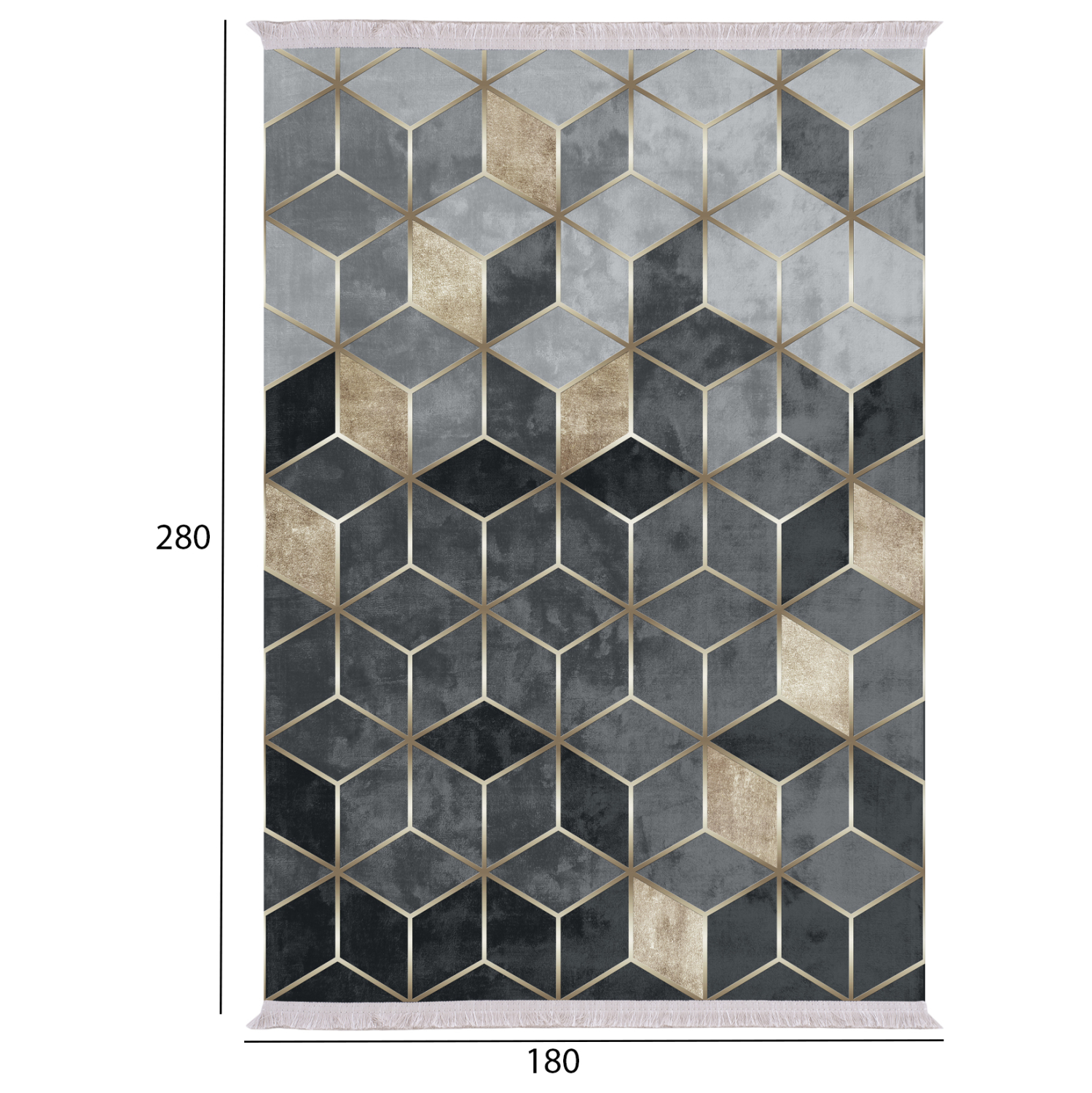 ΧΑΛΙ ΣΑΛΟΝΙΟΥ ΜΕ ΚΡΟΣΙΑ JOSIANE ΓΚΡΙ- ΧΡΥΣΟ HM7723.18 180X280 εκ. - Image 2