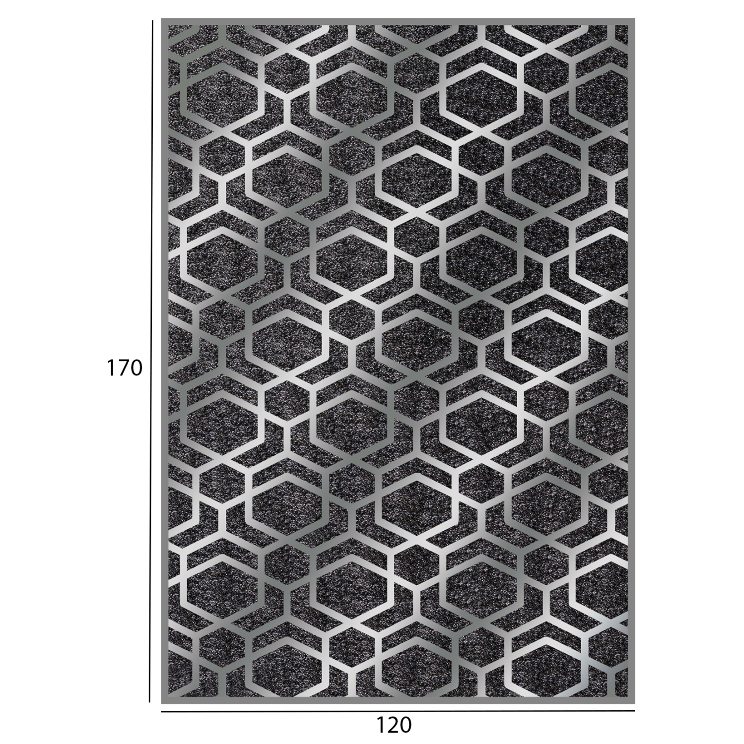 ΧΑΛΙ ΣΑΛΟΝΙΟΥ ΜΕ ΚΡΟΣΙΑ JOSIANE ΜΑΥΡΟ-ΓΚΡΙ HM7677.31 120X170 εκ. - Image 2