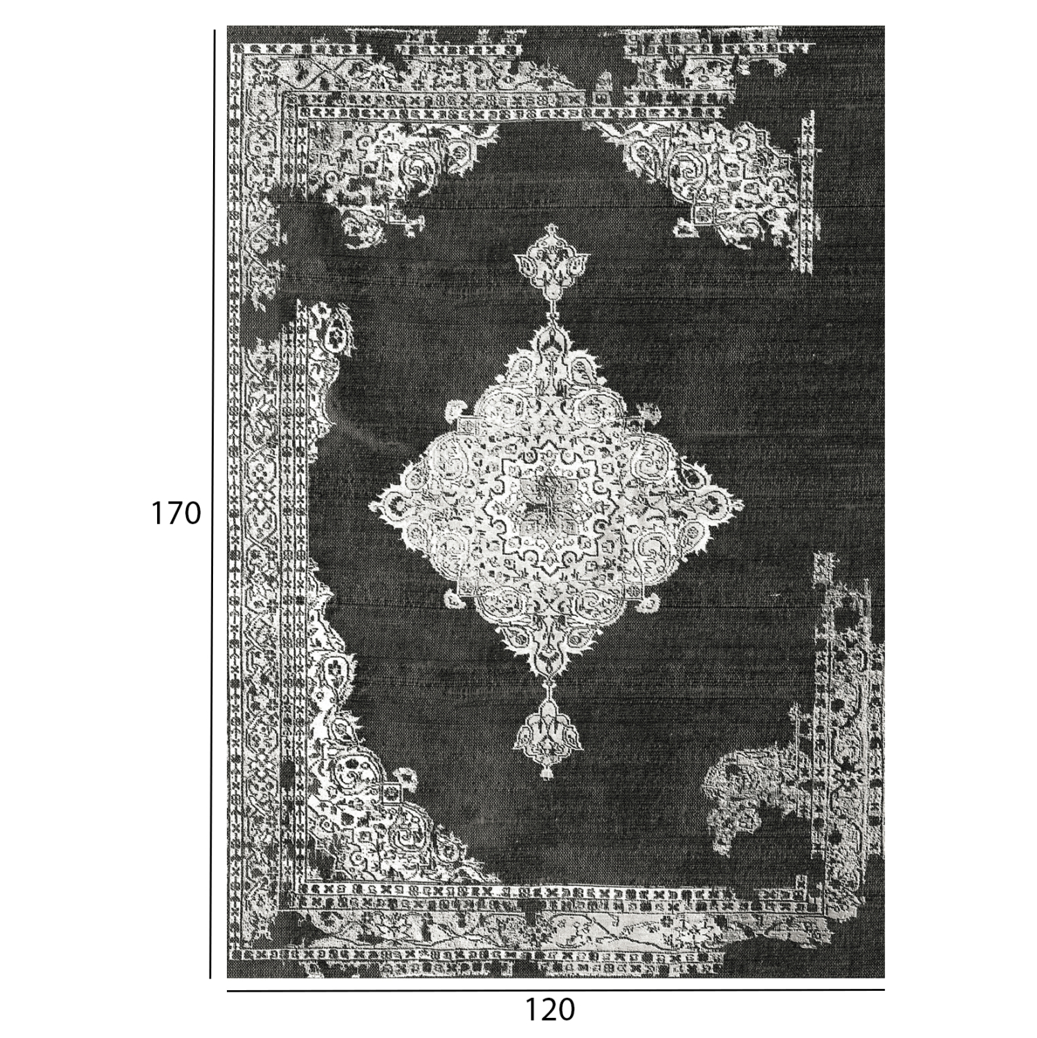 ΧΑΛΙ ΣΑΛΟΝΙΟΥ VINTAGE ΜΕ ΚΡΟΣΙΑ HM7677.12 ΓΚΡΙ 120X170 εκ. - Image 2
