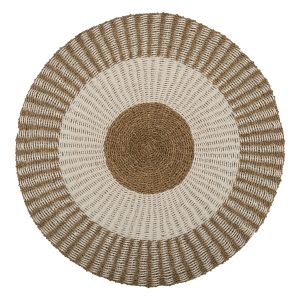 ΧΑΛΙ ΣΤΡΟΓΓΥΛΟ KIRKI HM7842 ΑΠΟ ΦΥΣΙΚΕΣ ΙΝΕΣ SEAGRASS ΛΕΥΚΟ-ΦΥΣΙΚΟ Φ150εκ.