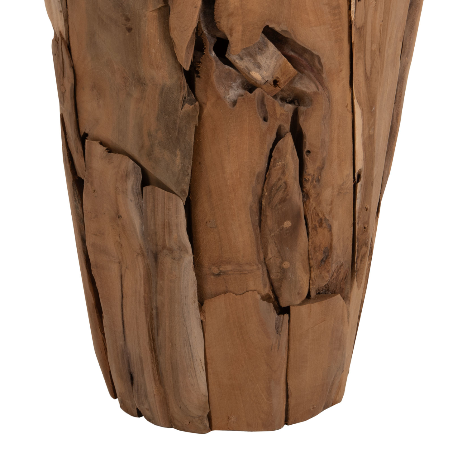 ΔΙΑΚΟΣΜΗΤΙΚΟ ΒΑΖΟ ΔΑΠΕΔΟΥ ZENIA HM7920 ΑΠΟ ΚΟΜΜΑΤΙΑ ΑΝΑΚΥΚΛΩΜΕΝΟΥ ΞΥΛΟΥ TEAK ΣΕ ΦΥΣΙΚΟ Φ40x80Υ εκ. - Image 5