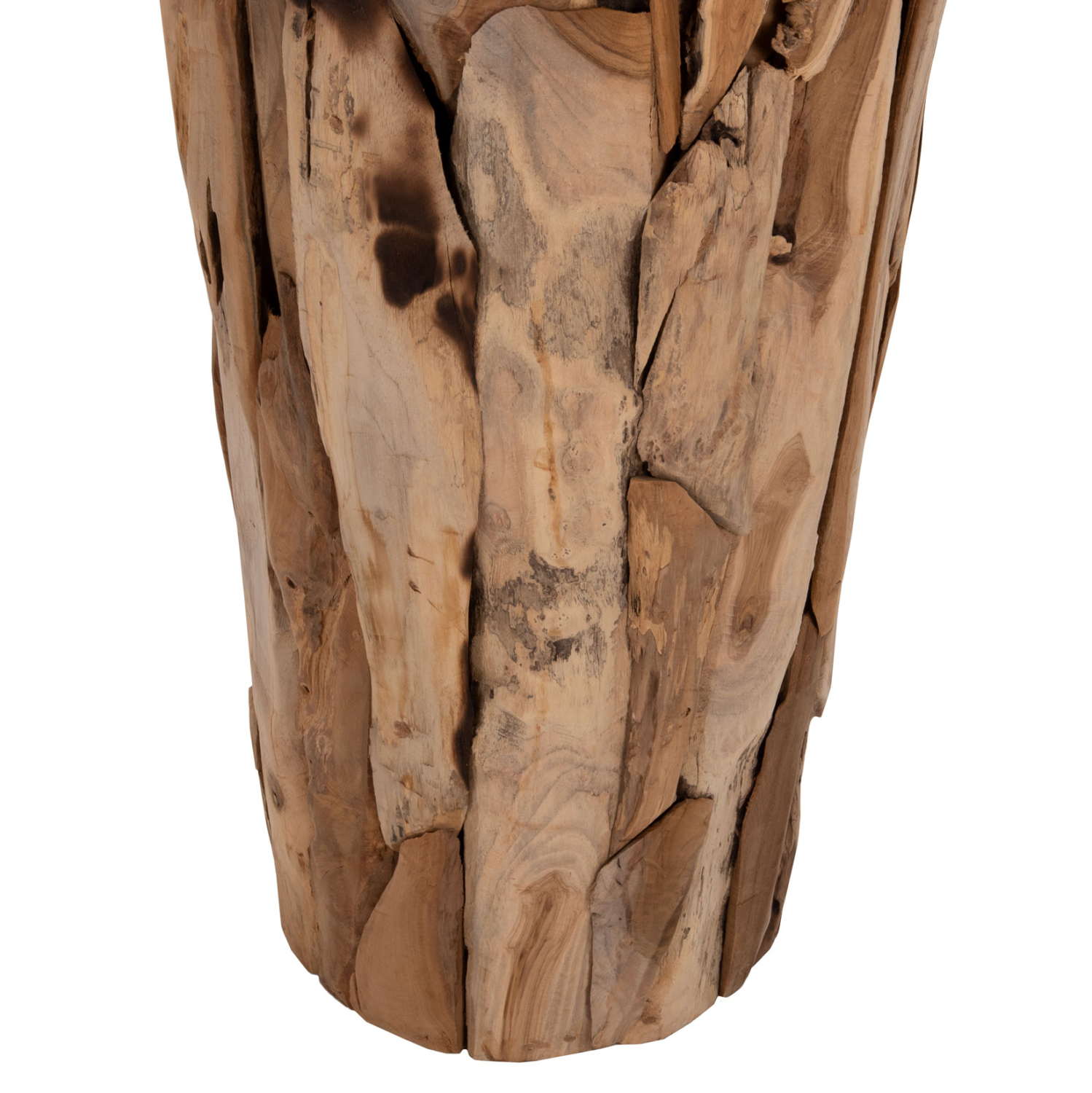 ΔΙΑΚΟΣΜΗΤΙΚΟ ΒΑΖΟ ΔΑΠΕΔΟΥ ZENIA HM7921 ΑΠΟ ΚΟΜΜΑΤΙΑ ΑΝΑΚΥΚΛΩΜΕΝΟΥ ΞΥΛΟΥ TEAK ΣΕ ΦΥΣΙΚΟ Φ50x120Υ εκ. - Image 5