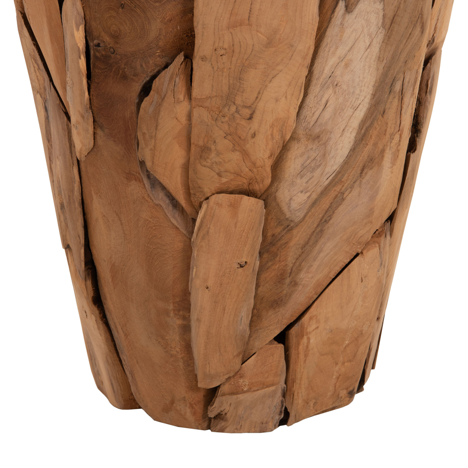 ΔΙΑΚΟΣΜΗΤΙΚΟ ΒΑΖΟ ZENIA HM7919 ΑΠΟ ΚΟΜΜΑΤΙΑ ΑΝΑΚΥΚΛΩΜΕΝΟΥ ΞΥΛΟΥ TEAK ΣΕ ΦΥΣΙΚΟ Φ30x60Y εκ. - Image 5