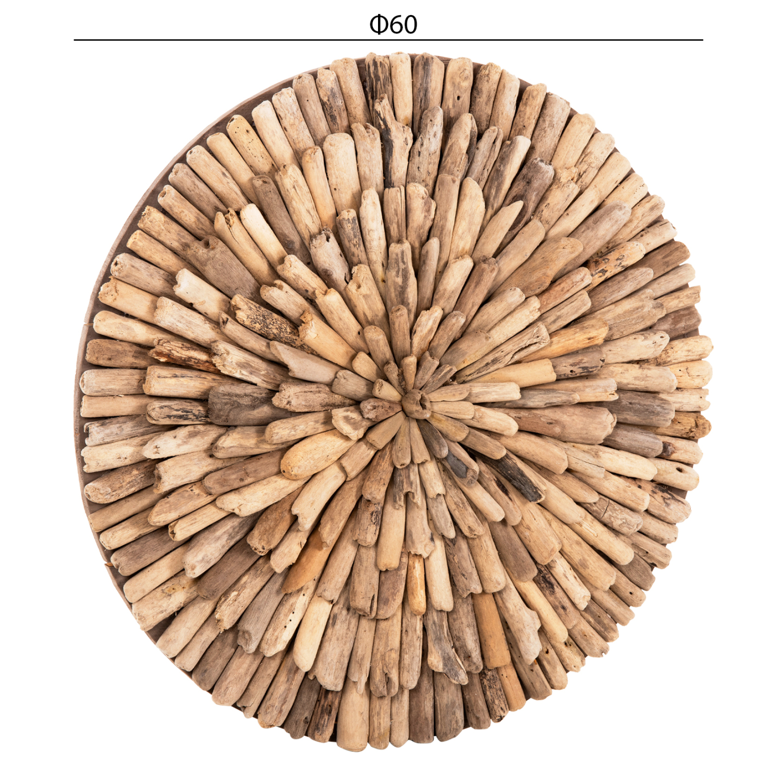 ΔΙΑΚΟΣΜΗΤΙΚΟ ΤΟΙΧΟΥ ΣΤΡΟΓΓΥΛΟ CHIIKI HM4298 DRIFTWOOD ΣΕ ΦΥΣΙΚΟ Φ60 εκ. - Image 2