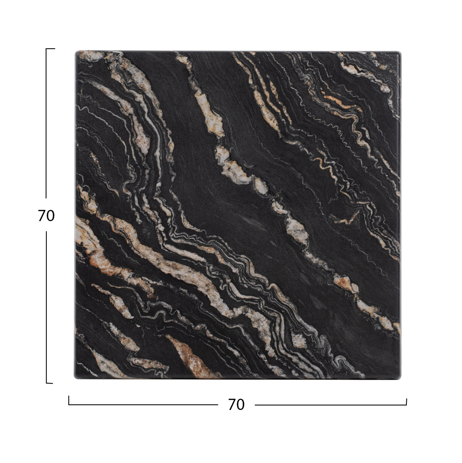 ΕΠΙΦΑΝΕΙΑ ΤΡΑΠΕΖΙΟΥ WERZALIT 70Χ70Χ3.5εκ.BLACK GOLD MARBLE HM5230.15 - Image 2