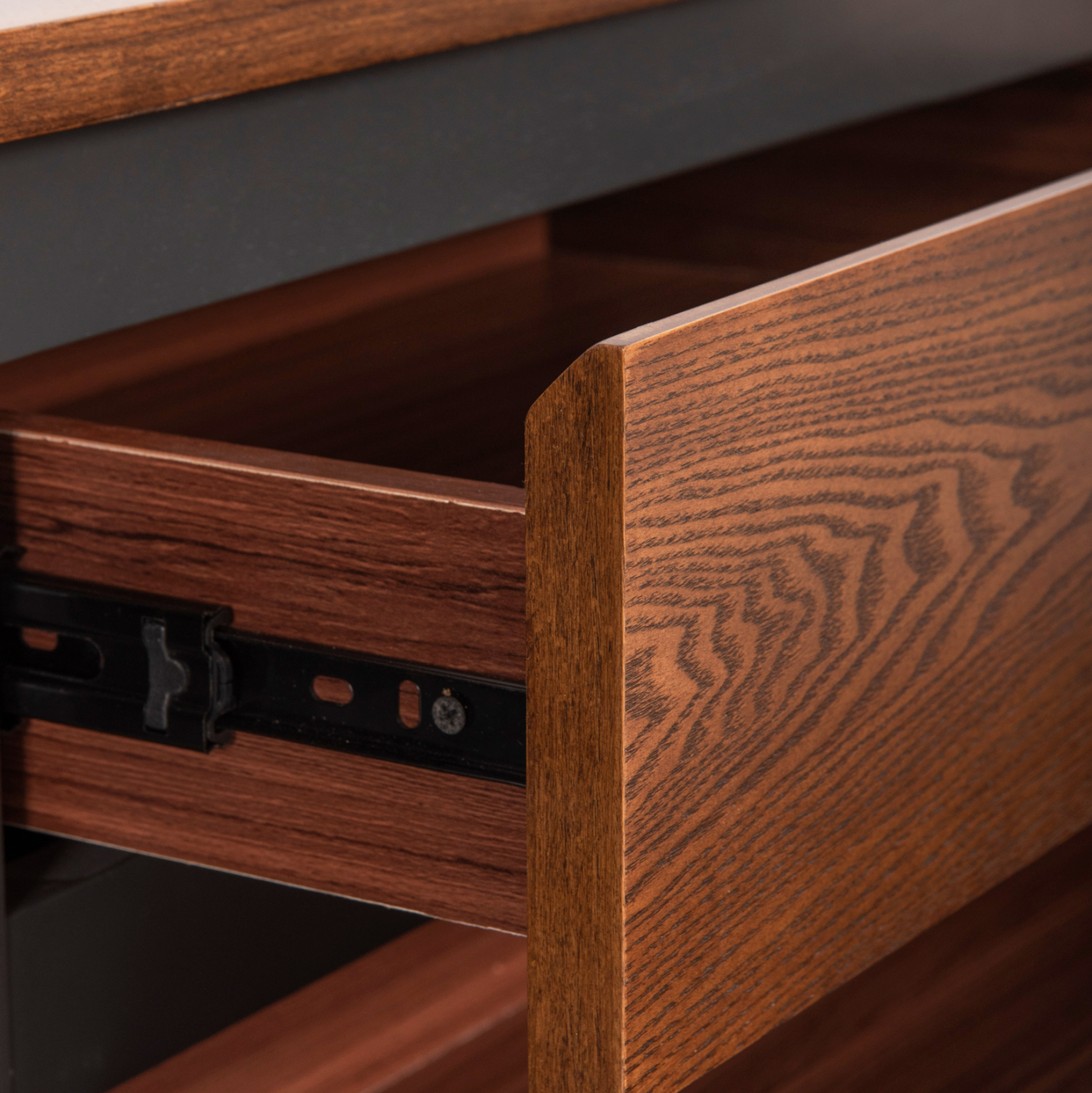 ΕΠΙΠΛΟ ΤΗΛΕΟΡΑΣΗΣ VEEN HM9741 MDF ΜΕ ΚΑΠΛΑΜΑ ΚΑΡΥΔΙΑΣ-ΚΑΡΥΔΙ&ΣΚΟΥΡΟ ΓΚΡΙ 170x40x50Υ - Image 5