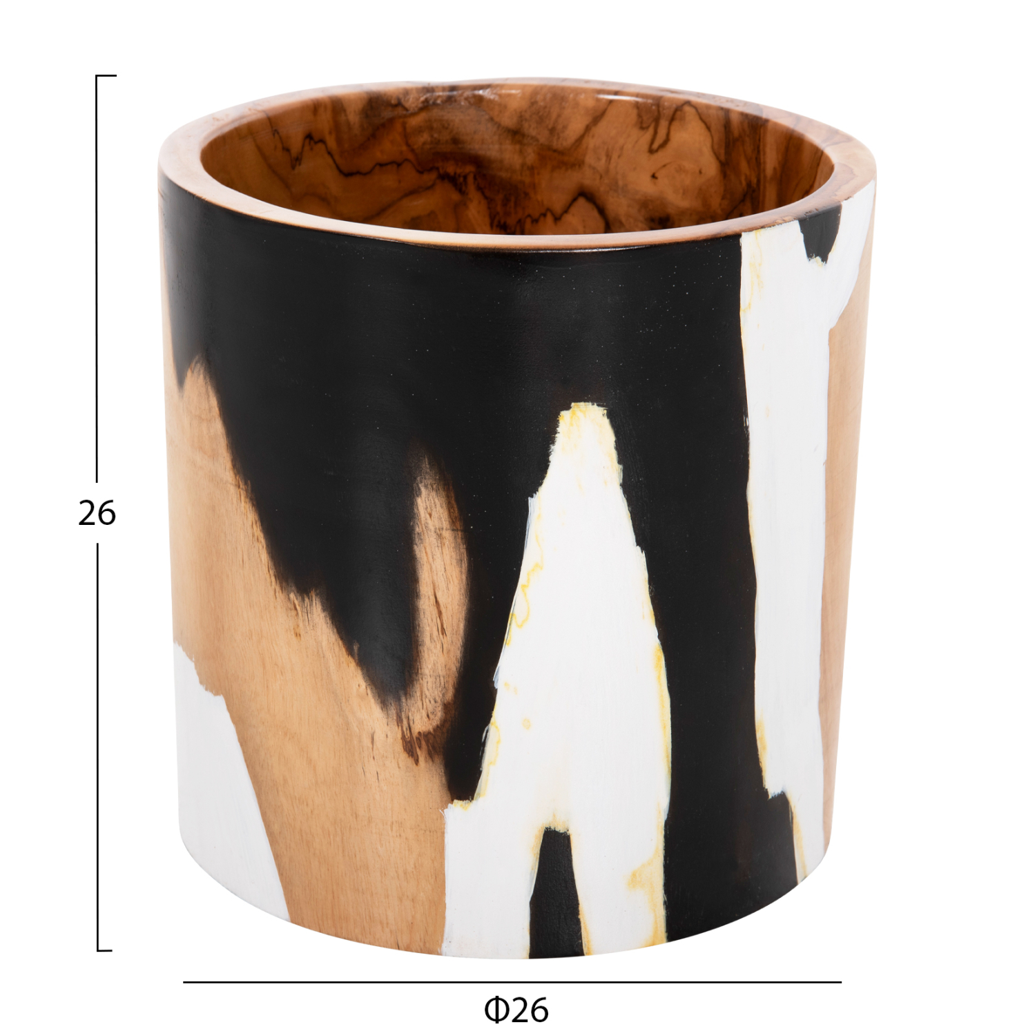 ΕΠΙΤΡΑΠΕΖΙΟ ΚΥΛΙΝΔΡΙΚΟ ΔΙΑΚΟΣΜΗΤΙΚΟ BAZO ΑΠΟ ΞΥΛΟ ΤΕΑΚ Φ26x26Yεκ.HM7727 - Image 2